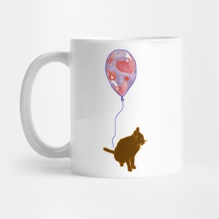 A kitty and his love heart balloon Mug